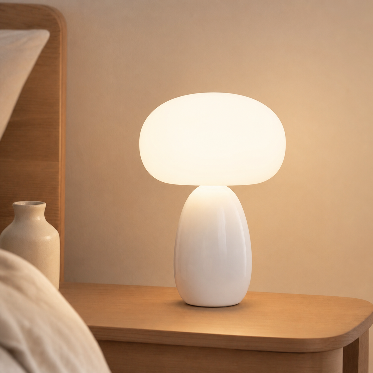 Mushroom Frost Table Lamp - lit