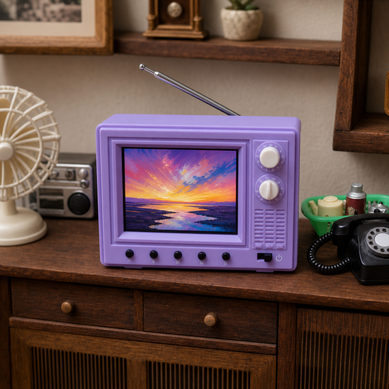 Retro TV Novelty Lamp - lit