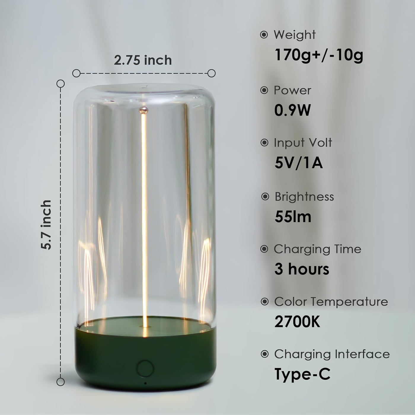 Mini Minimalist Table Lamp Cordless LED Desk Lamp Rechargeable Modern Night Lights Portable Nightstand Lamps Unique Ambient Light Mood Lighting for Bedroom, Beside, Nursery