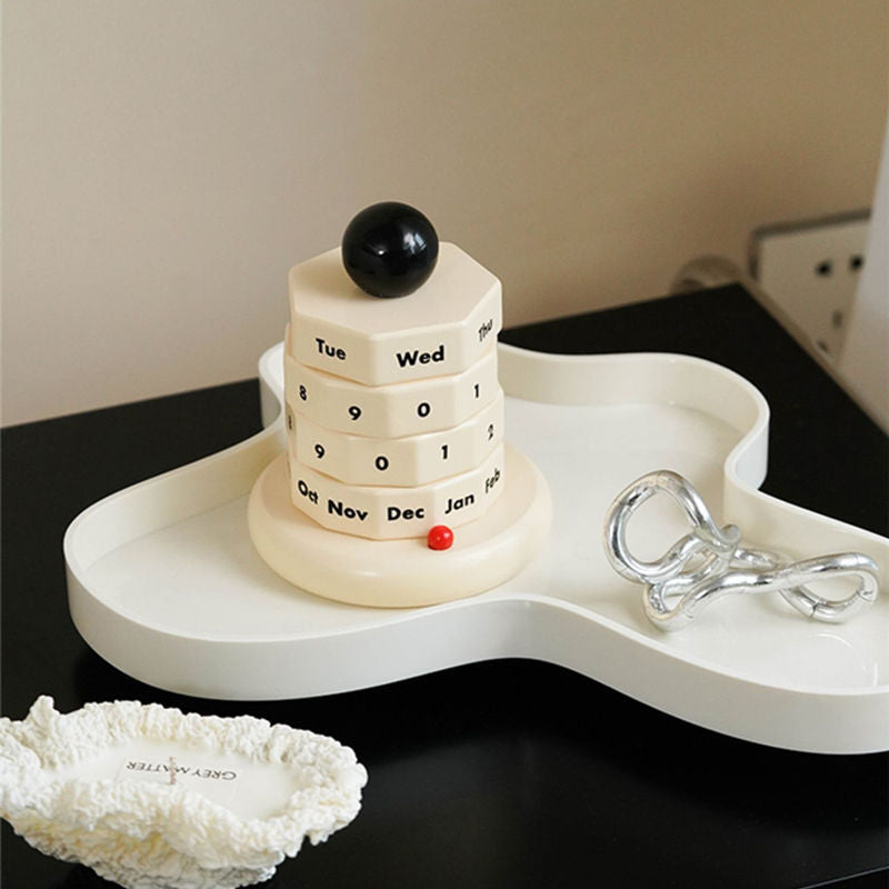 MOMO"S TALK — Wooden Perpetual Desk Calendar & Night Light - scene
