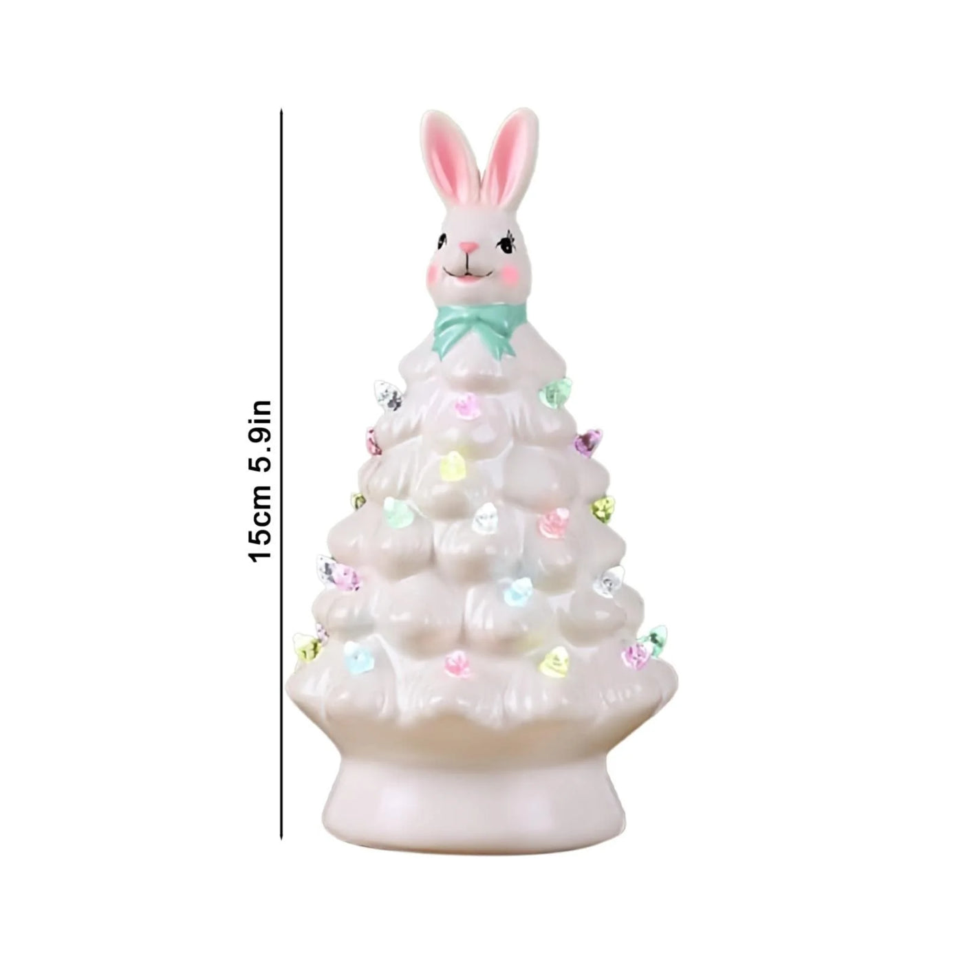 Easter Ceramic Tree,Light-Up Easter Bunny Decorations,Rabbit Tree Easter Decorations for Indoor Spring Home Office Tabletop Bunny Rabbit Pink Tree Home Decor