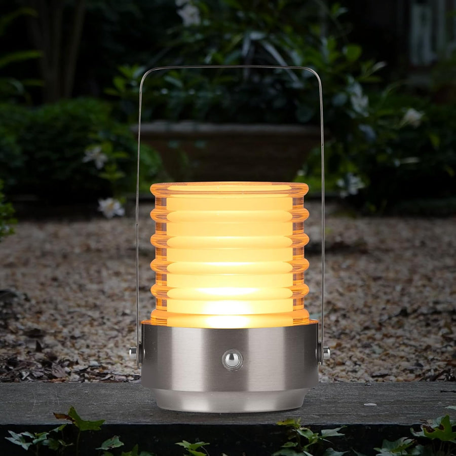 Cordless Portable LED Table Lamp， Rechargeable Battery Operated Desk Lamp with Touch Sensor, Three-Level Dimmable Suitable for Bars/Cafes/Restaurants/Bedrooms/Camping Sites. (Silver)