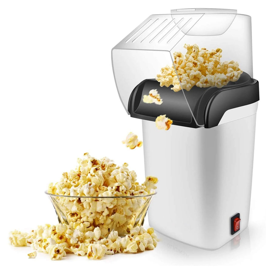 Popcorn Machine 16 Cup Hot Air Popper Mini Portable Electric Pop Corn Maker White