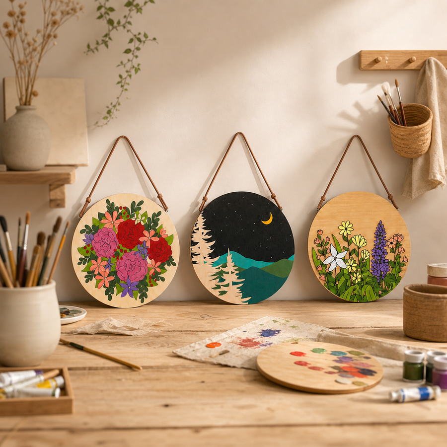 Mandala Wood — Circular DIY Wall Art Kit