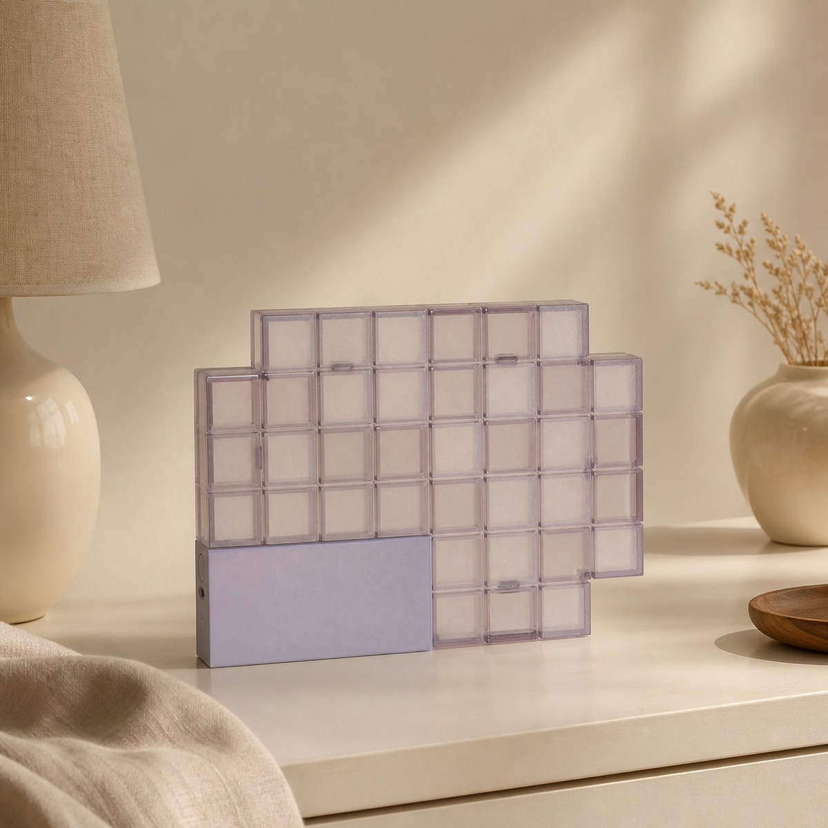 Gridlight Blocks - unlit bedside detail
