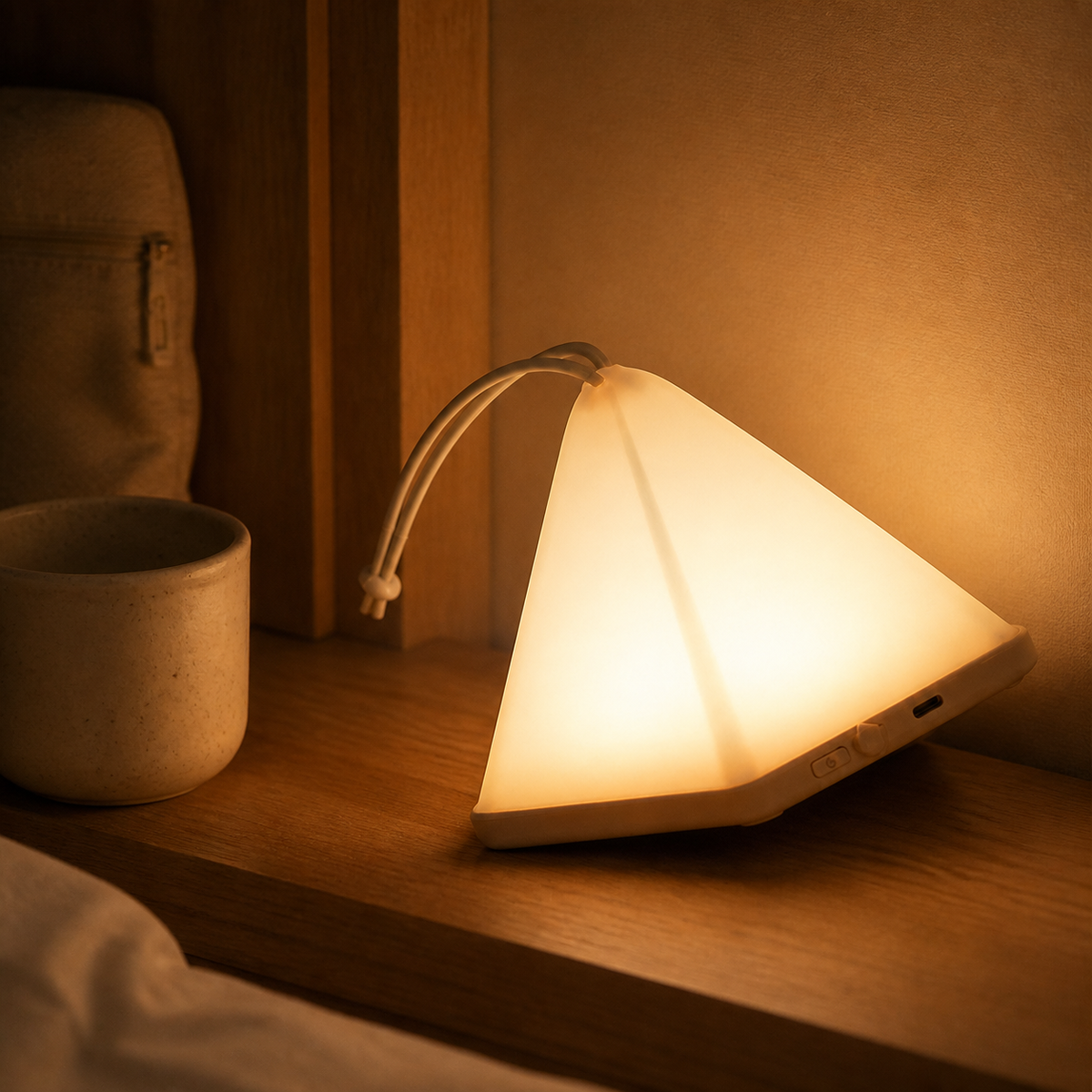 Peak — Pyramid Camp Night Light - lit scene