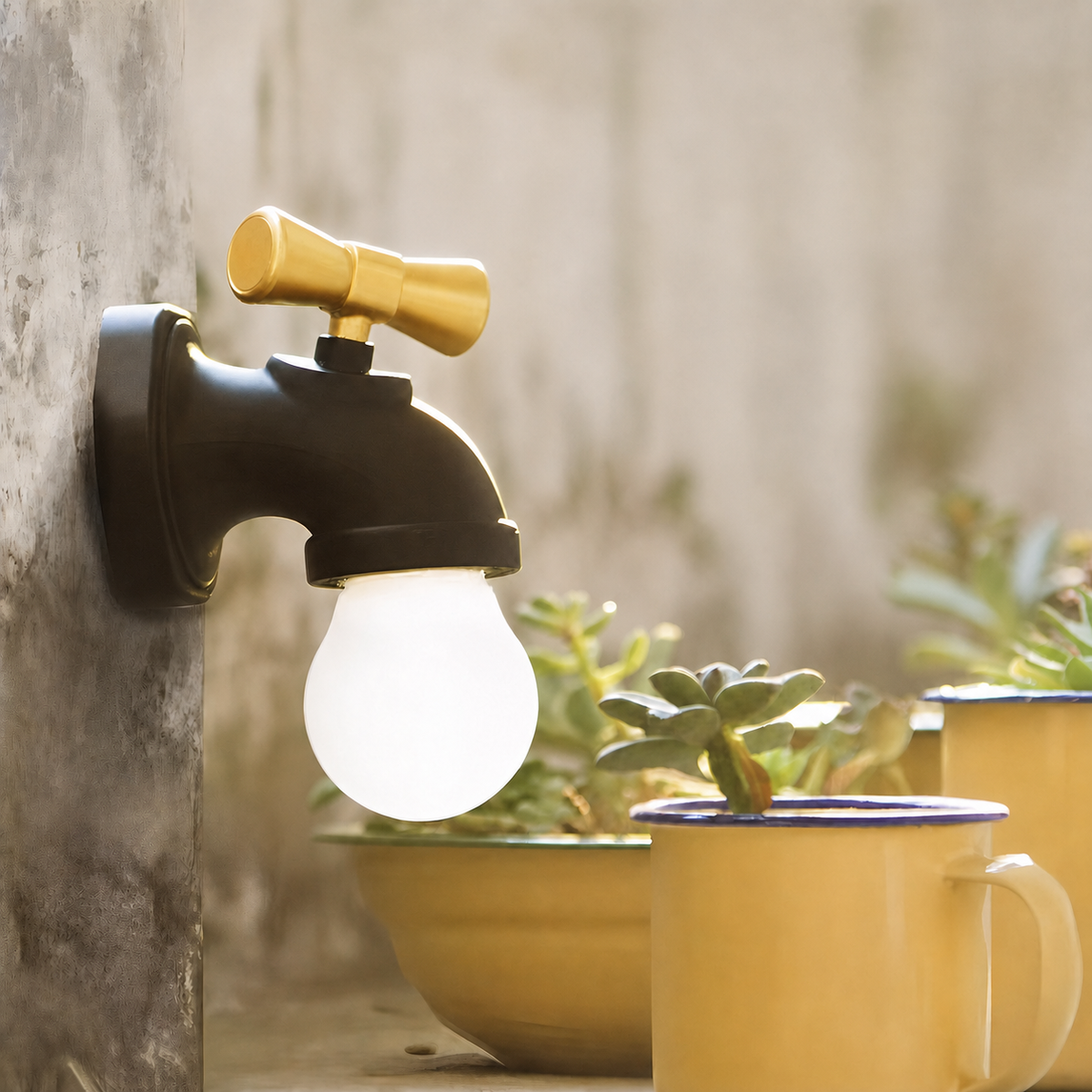 Trickle faucet night light warm home scene